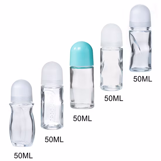 50ml Empty Stick Deodorant Roll on Bottle 50ml Roller Container for Deodorant Essential Oil and Perfume