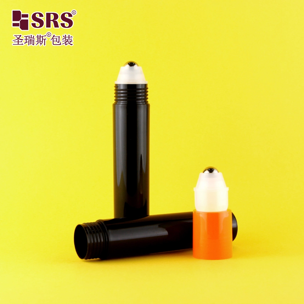 Wholesale 20ml Black Plastic Deodorant Roll On Bottle Steel Roller Ball Container