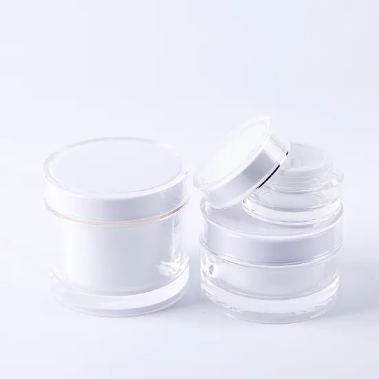 Vide luxe 5g 15g 30g 50g acrylique soins de la peau en plastique double paroi cosmétique crème pour le visage bocaux en plastique emballage